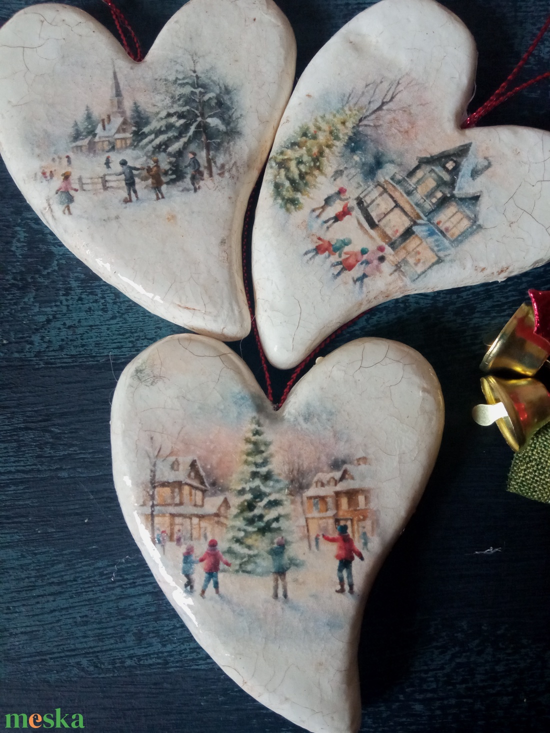 Korcsolyzó gyerekek- retró karcsonyfadísz  - karácsony - karácsonyi lakásdekoráció - karácsonyfadíszek - Meska.hu