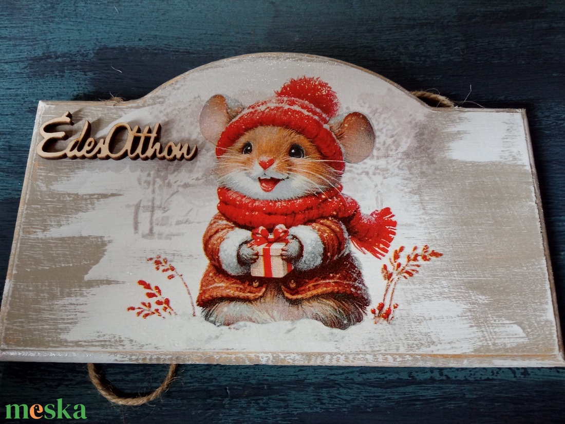 Vid�m kisegér- ajtókopogtatótábla - otthon & életmód - dekoráció - ajtó- és ablak dekoráció - ajtódísz & kopogtató - Meska.hu