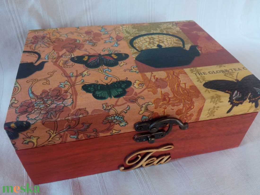 Fekete te�skanna-te�s doboz - otthon & életmód - konyhafelszerelés, tálalás - konyhai tárolás - tea & kávé tárolás - Meska.hu