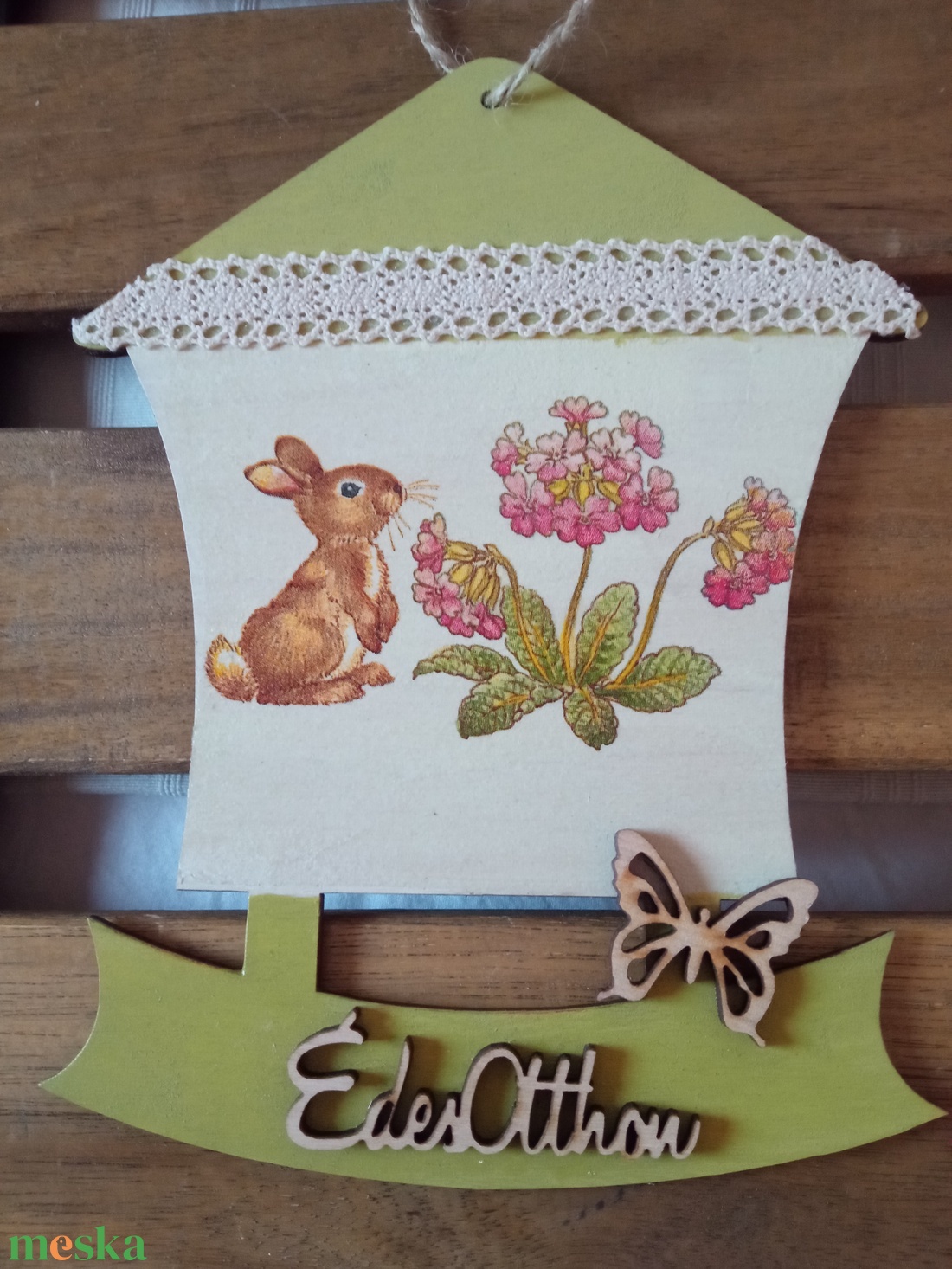 Nyuszis ajtódísz  - otthon & életmód - dekoráció - ajtó- és ablak dekoráció - ajtódísz & kopogtató - Meska.hu