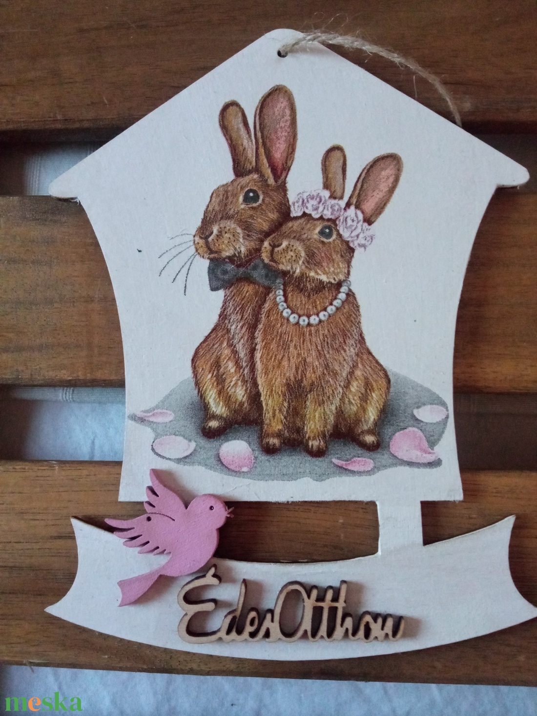 Nyuszik húsvéti ajtódísz  - otthon & életmód - dekoráció - ajtó- és ablak dekoráció - ajtódísz & kopogtató - Meska.hu