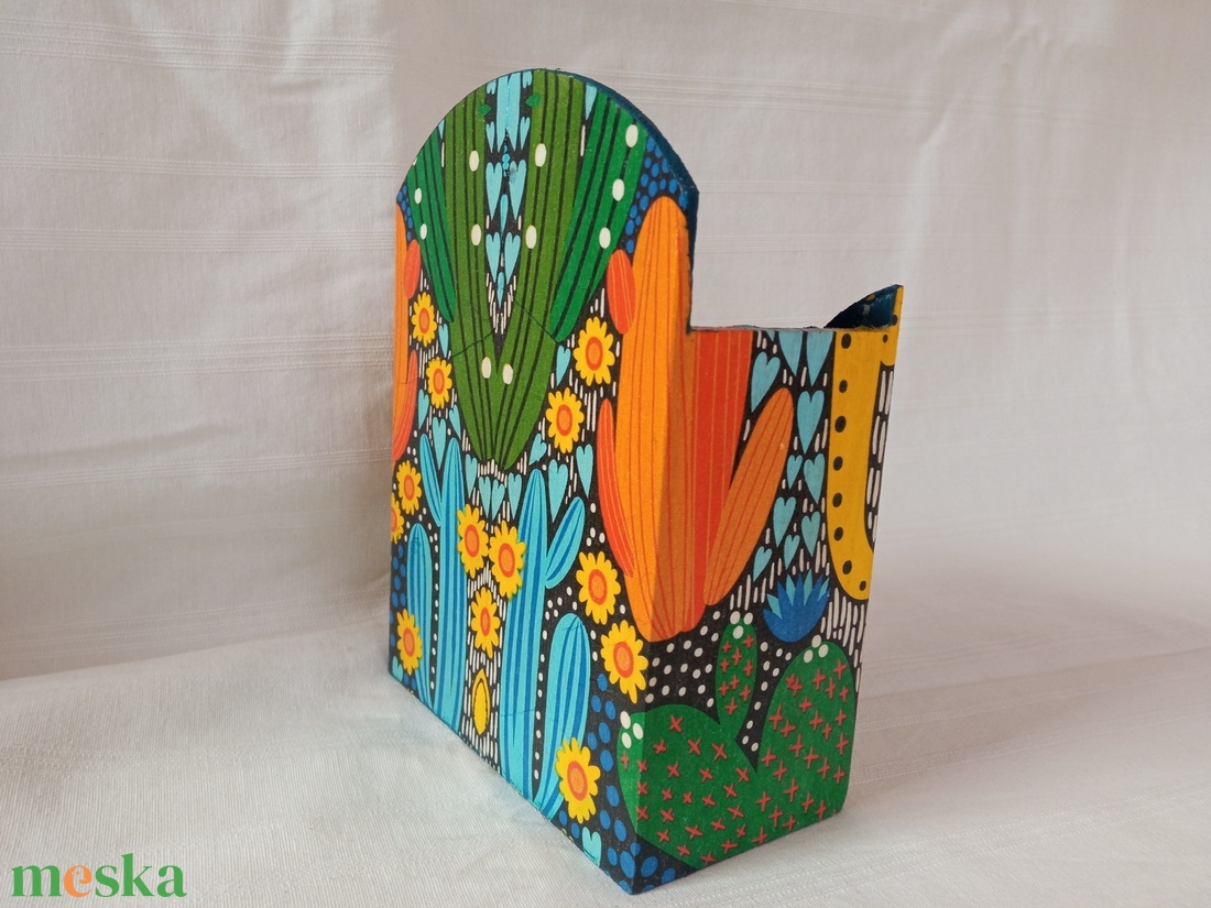 Kaktuszos zsebkendőtartó  - otthon & életmód - tárolás & rendszerezés - zsebkendőtartó - Meska.hu