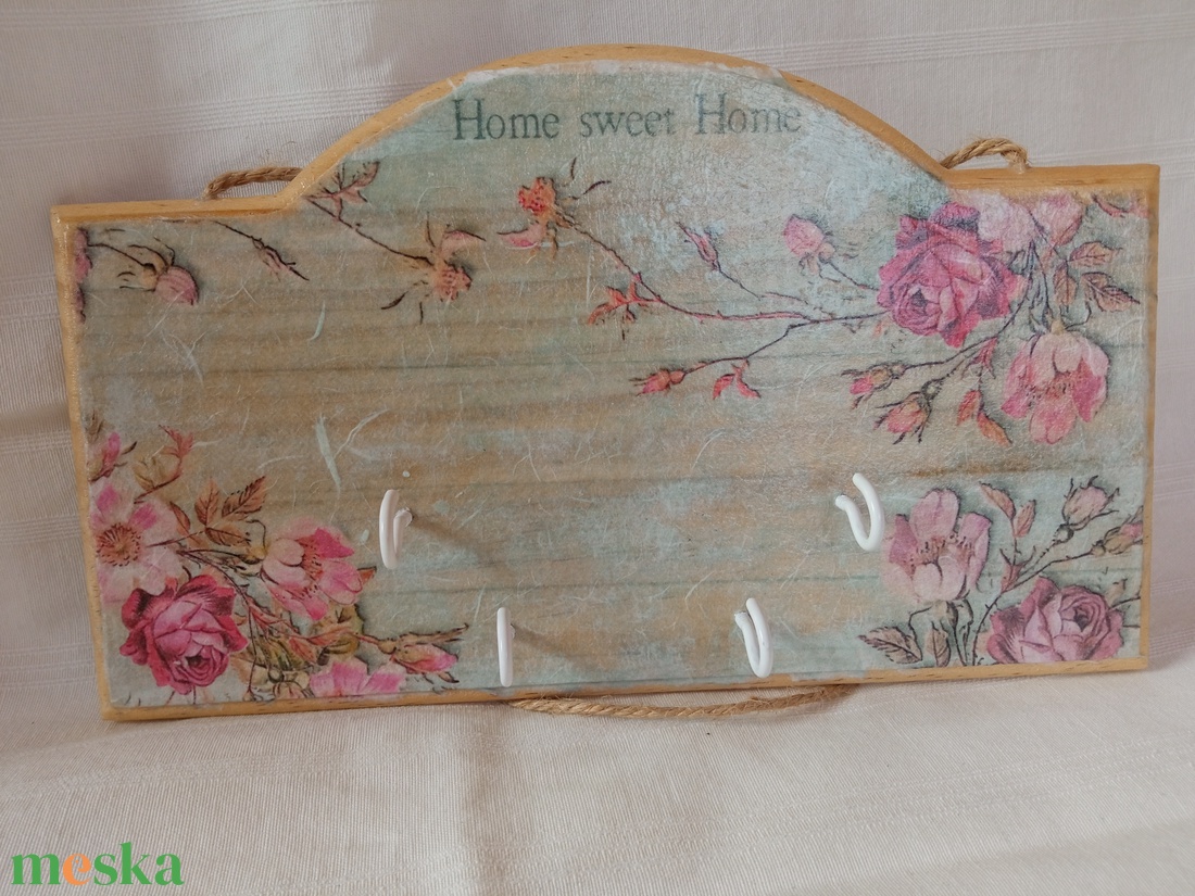 Rózs�s fali kulcstartó  - otthon & életmód - dekoráció - fali és függő dekoráció - fali kulcstartó - Meska.hu