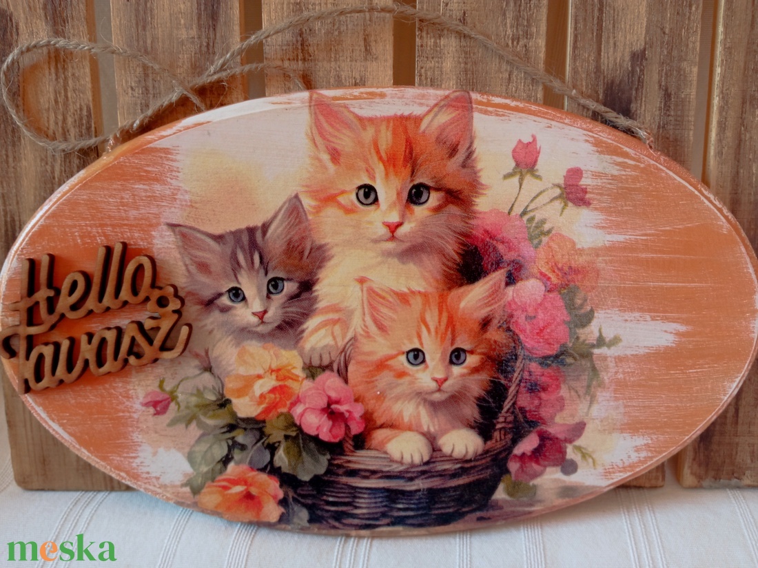 Cic�k tavaszi ajtókopogtató t�bla - otthon & életmód - dekoráció - ajtó- és ablak dekoráció - ajtódísz & kopogtató - Meska.hu