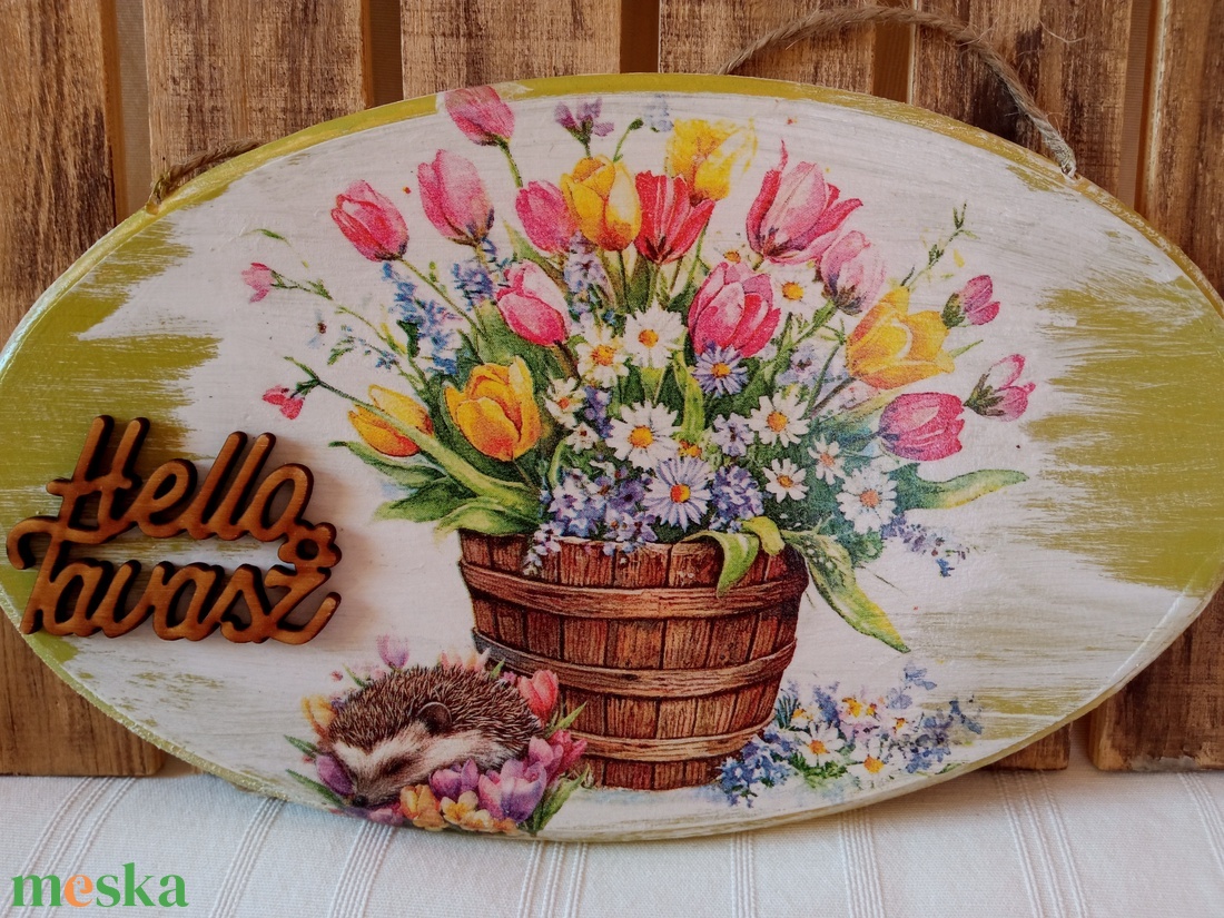 Vir�gözön tavaszi ajtódísz - otthon & életmód - dekoráció - ajtó- és ablak dekoráció - ajtódísz & kopogtató - Meska.hu