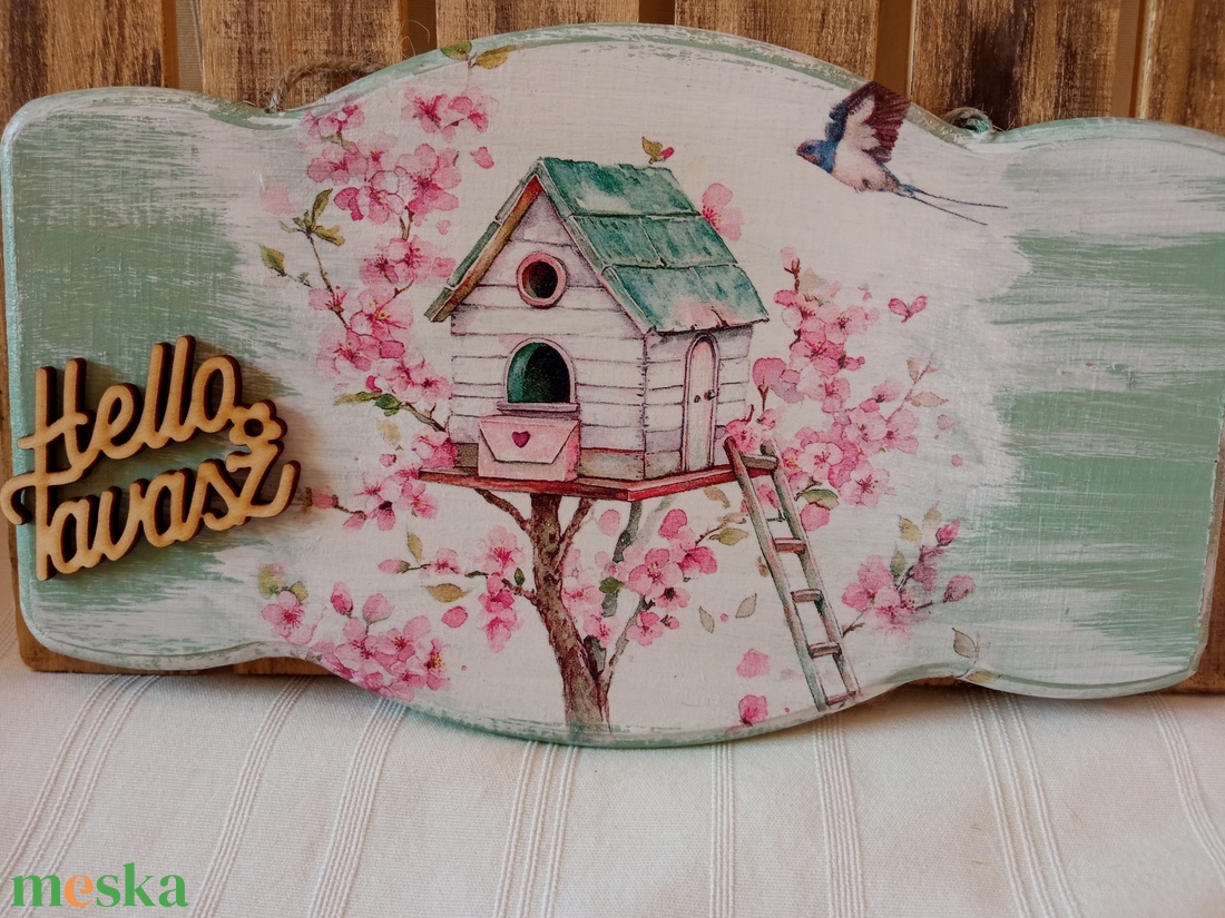 Cseresznyevir�gos tavaszi ajtódísz  - otthon & életmód - dekoráció - ajtó- és ablak dekoráció - ajtódísz & kopogtató - Meska.hu