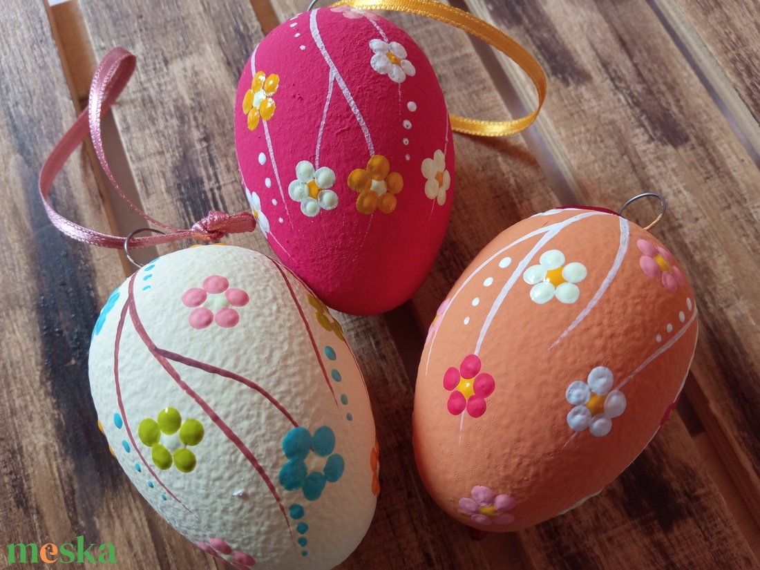 Pontozott húsvéti tojások - ünnepi díszek, dekorációk - húsvéti díszek és dekorációk - húsvéti tojás, hímestojás - Meska.hu