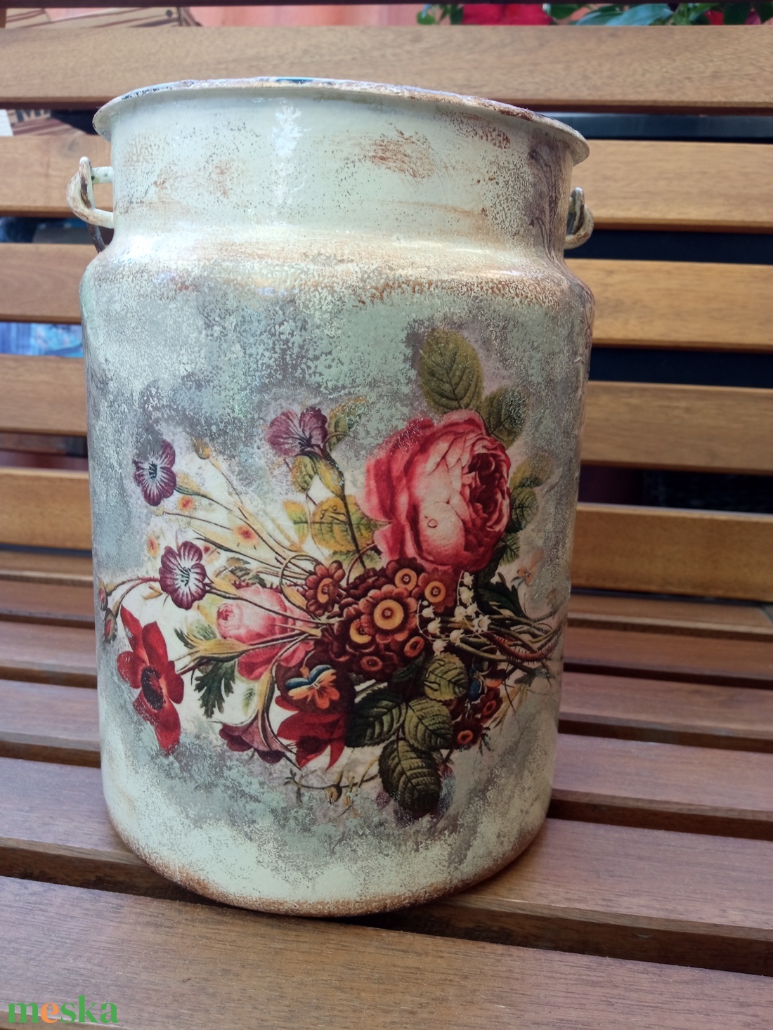 Vintage hangulatú tejeskanna - otthon & életmód - konyhafelszerelés, tálalás - konyhai dekoráció - konyhai dísz - Meska.hu