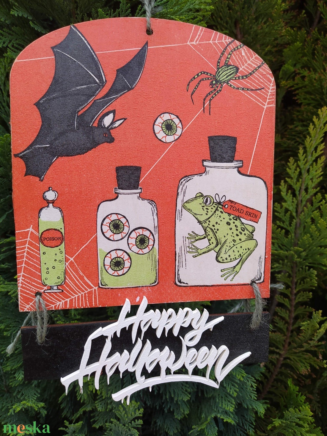 Denevéres halloweeni ajtótáblaa - otthon & életmód - dekoráció - halloween - halloweeni ajtódíszek és ablakdíszek - Meska.hu