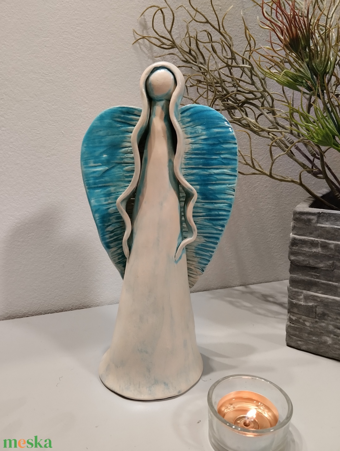 Kerámia angyal - otthon & életmód - dekoráció - dísztárgy - Meska.hu