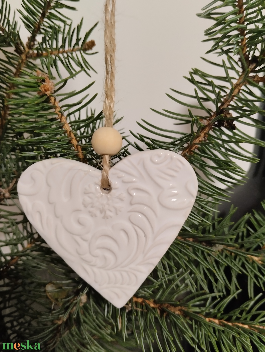 Kerámia fenyődísz  - karácsony - karácsonyi lakásdekoráció - karácsonyfadíszek - Meska.hu