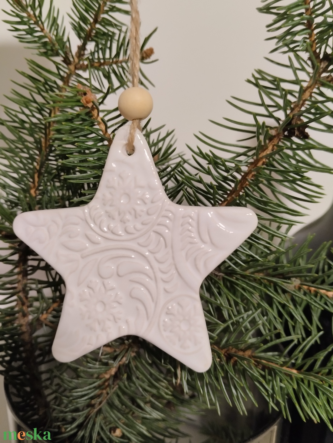 Kerámia fenyődísz  - karácsony - karácsonyi lakásdekoráció - karácsonyfadíszek - Meska.hu