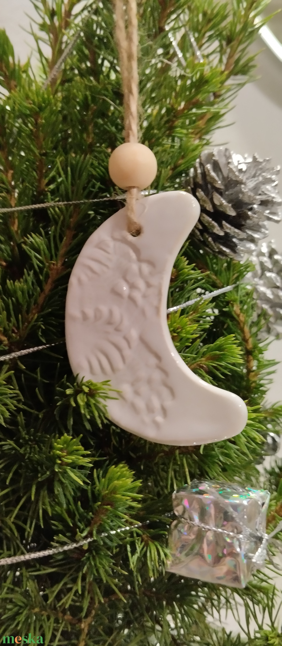 Kerámia fenyődísz  - karácsony - karácsonyi lakásdekoráció - karácsonyfadíszek - Meska.hu