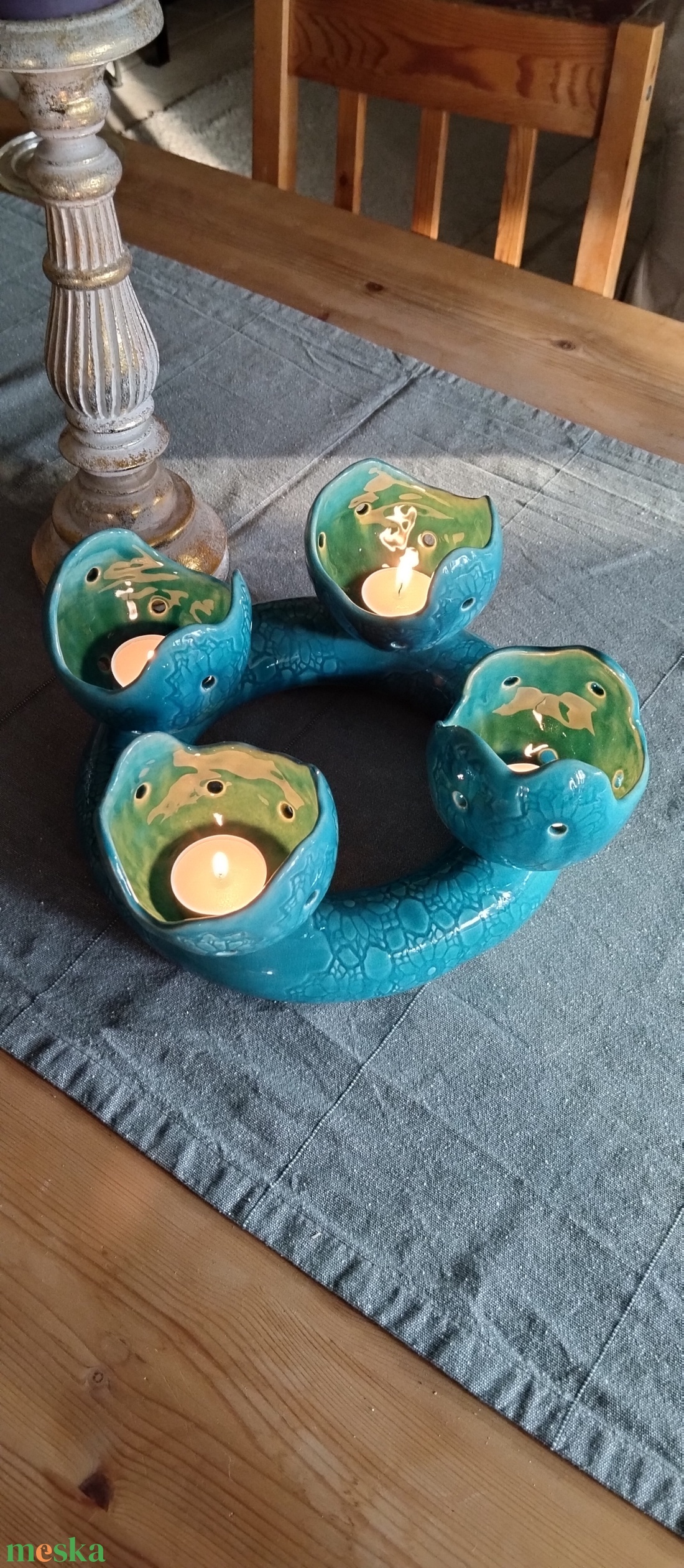 Kerámia adventi koszorú - karácsony - adventi díszek - adventi koszorú - Meska.hu