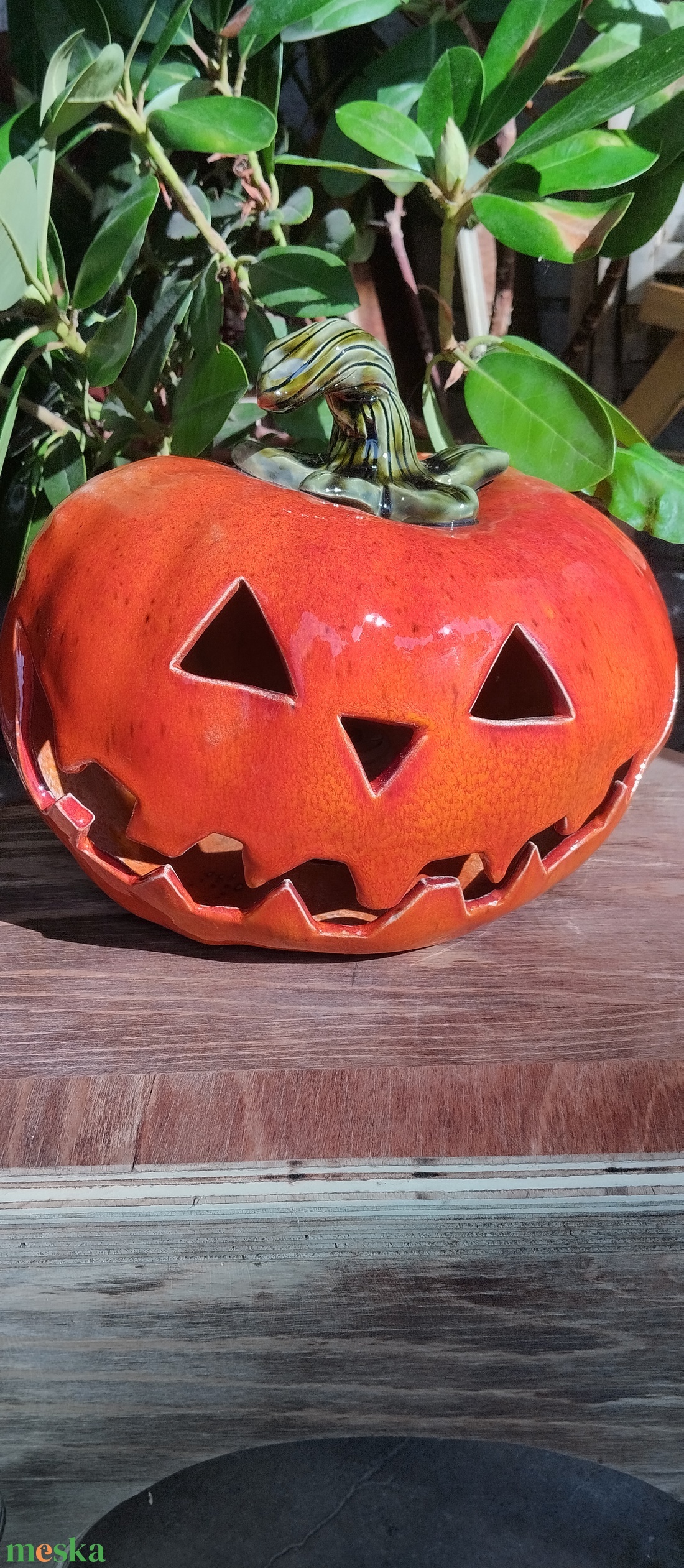 Kerámia tök nagy, töklámpás  - otthon & életmód - dekoráció - halloween - halloweeni tök és lámpás - Meska.hu