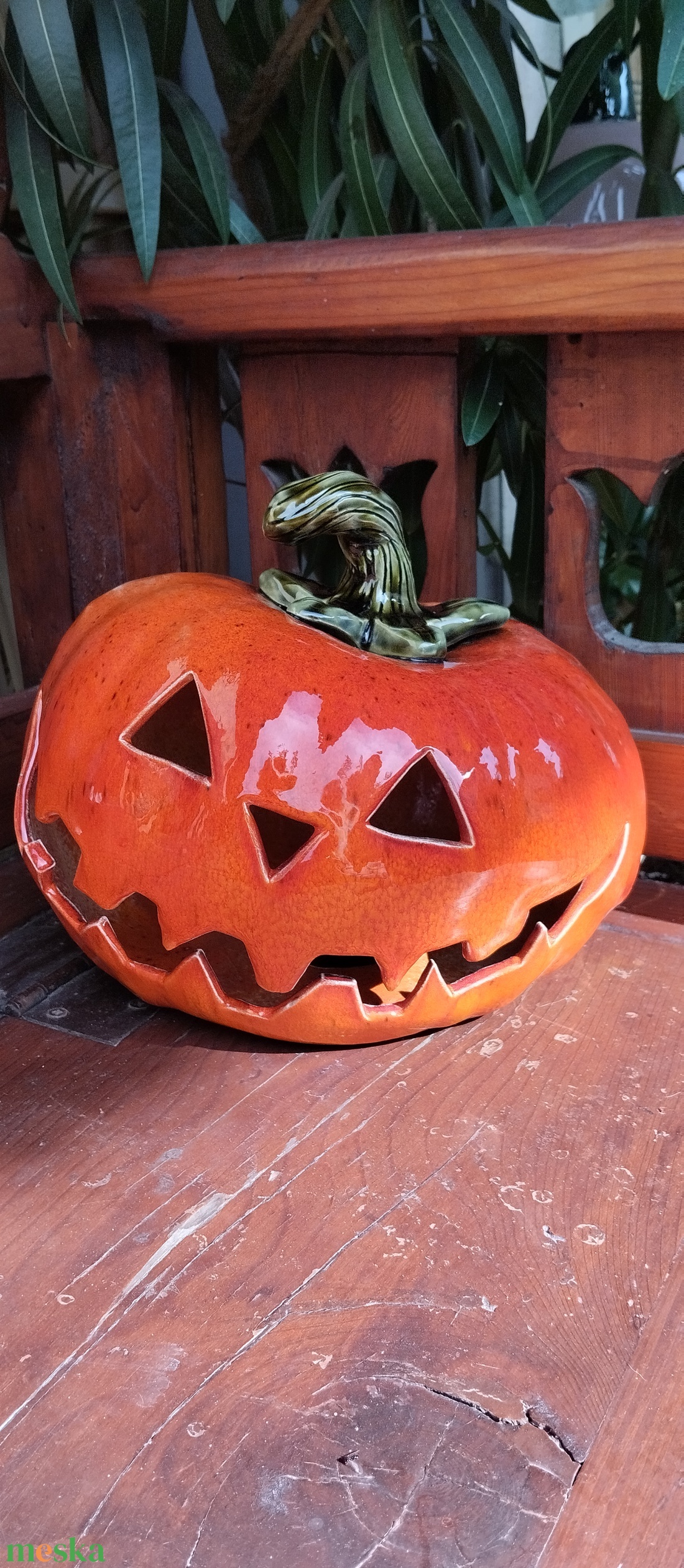 Kerámia tök nagy, töklámpás  - otthon & életmód - dekoráció - halloween - halloweeni tök és lámpás - Meska.hu