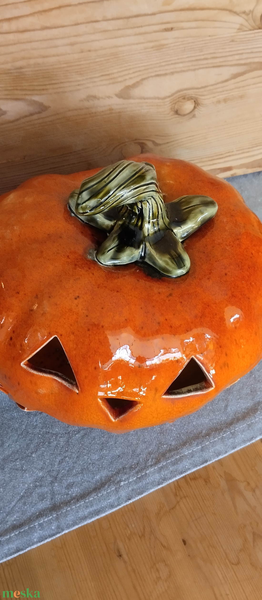 Kerámia tök nagy, töklámpás  - otthon & életmód - dekoráció - halloween - halloweeni tök és lámpás - Meska.hu