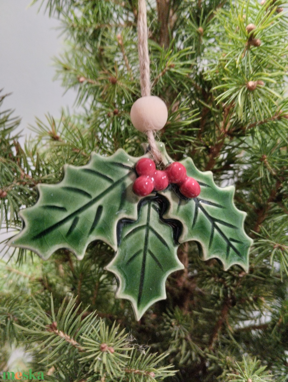 Kerámia fenyődísz  - karácsony - karácsonyi lakásdekoráció - karácsonyfadíszek - Meska.hu