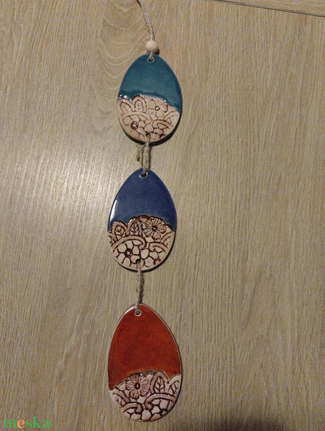 Húsvéti dísz, csipkemintás hármas  - ünnepi díszek, dekorációk - húsvéti díszek és dekorációk - húsvéti tojásfadíszek - Meska.hu