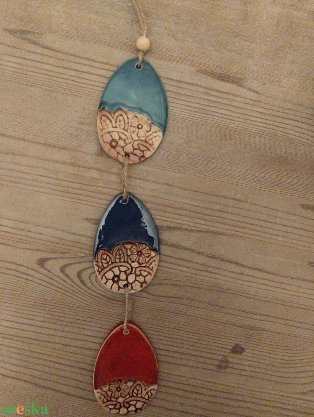 Húsvéti dísz, csipkemintás hármas  - ünnepi díszek, dekorációk - húsvéti díszek és dekorációk - húsvéti tojásfadíszek - Meska.hu