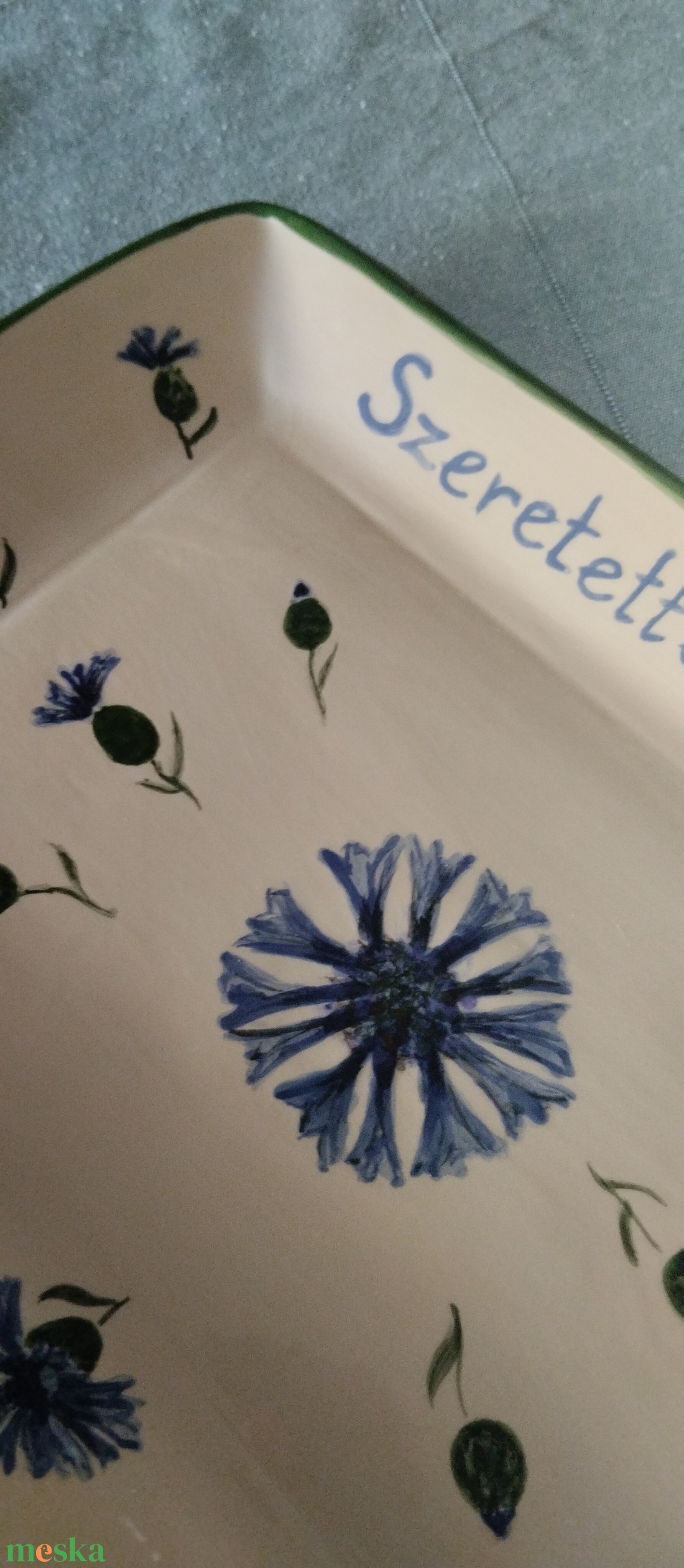 Szögletes kínáló festett egyedi - otthon & életmód - konyhafelszerelés, tálalás - tálalás - kínálótál - Meska.hu
