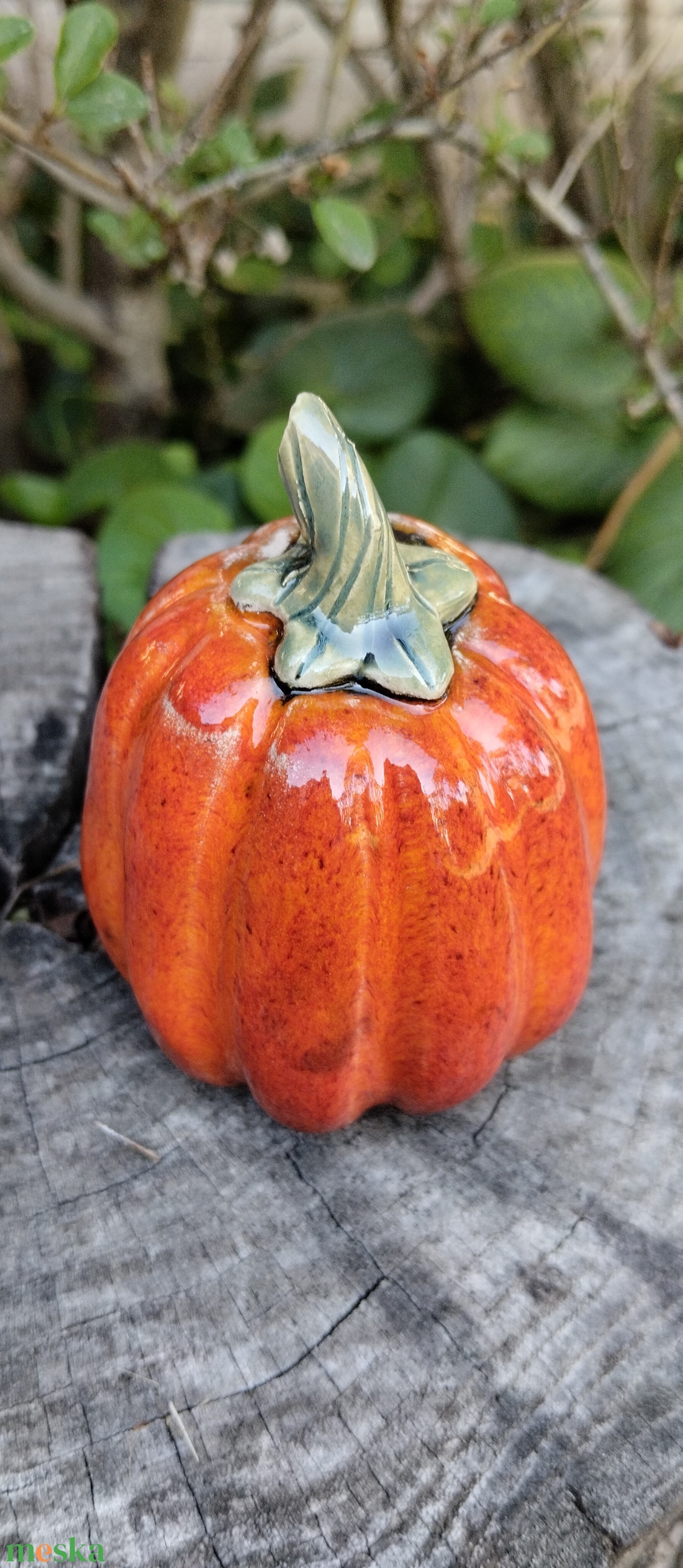 Kerámia tök, kicsi  - otthon & életmód - dekoráció - halloween - halloweeni tök - Meska.hu