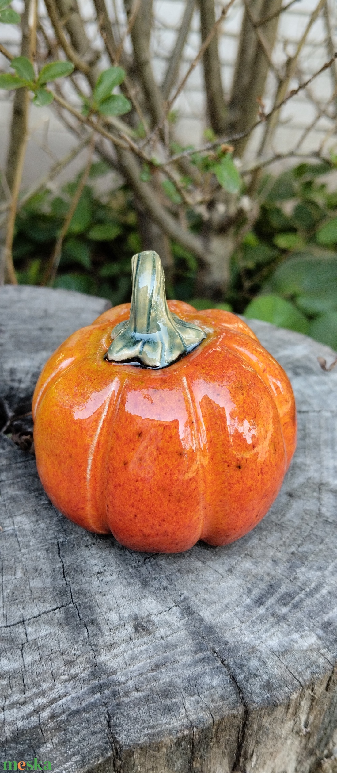 Kerámia tök, kicsi  - otthon & életmód - dekoráció - halloween - halloweeni tök - Meska.hu