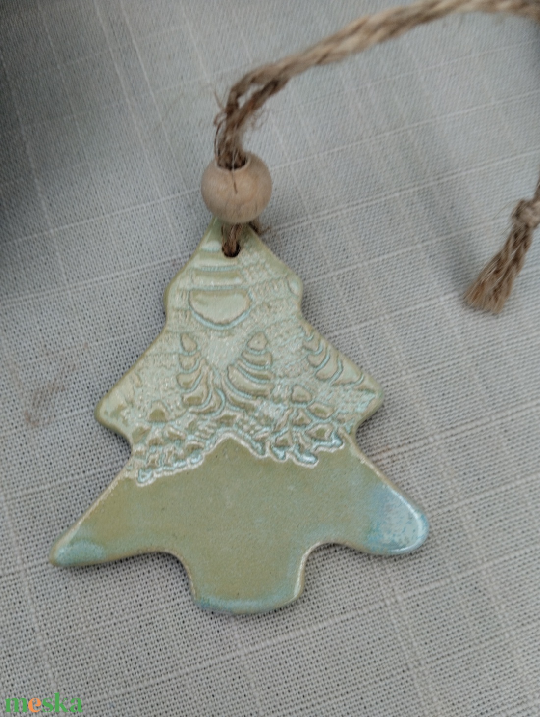 Kerámia fenyődísz  - karácsony - karácsonyi lakásdekoráció - karácsonyfadíszek - Meska.hu