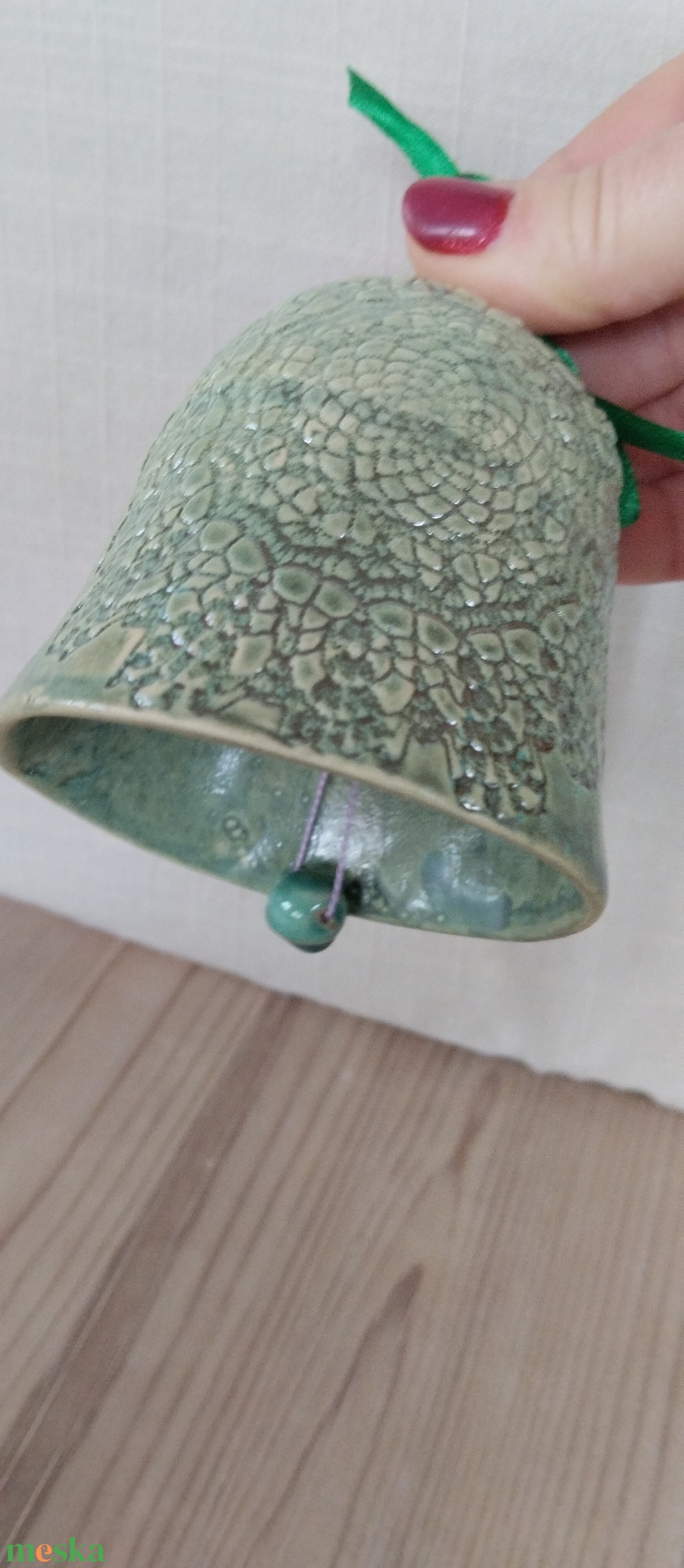 Kerámia csengő nagy  - karácsony - karácsonyi lakásdekoráció - karácsonyi lakásdíszek - Meska.hu