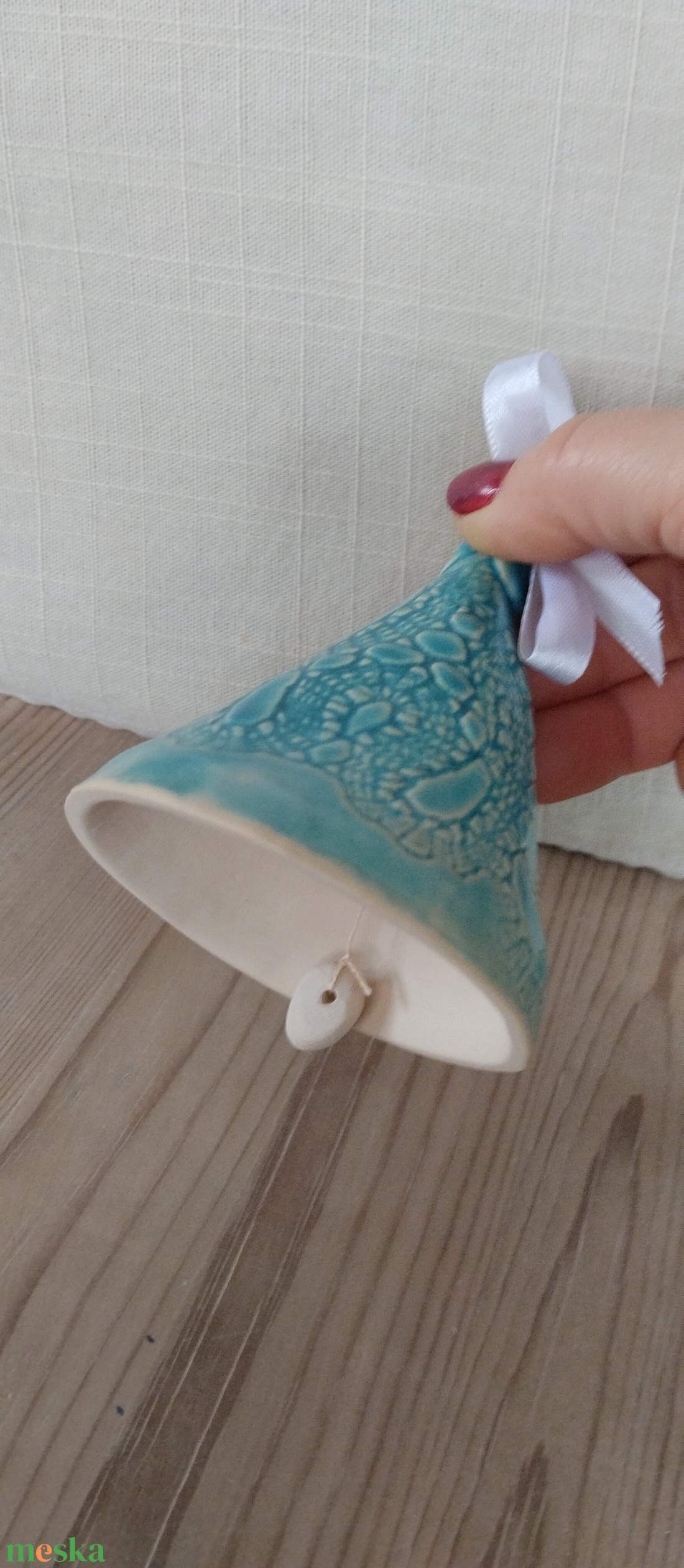 Kerámia csengő  - karácsony - karácsonyi lakásdekoráció - karácsonyi lakásdíszek - Meska.hu