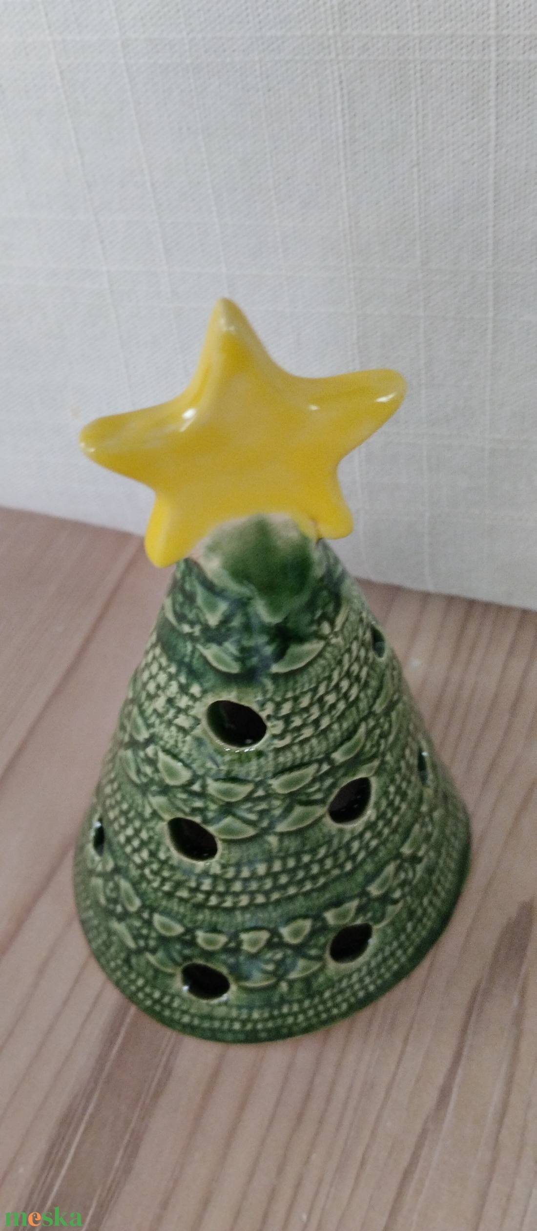 Kerámia fenyőfa mécses - karácsony - karácsonyi lakásdekoráció - karácsonyi illatgyertya, mécses - Meska.hu