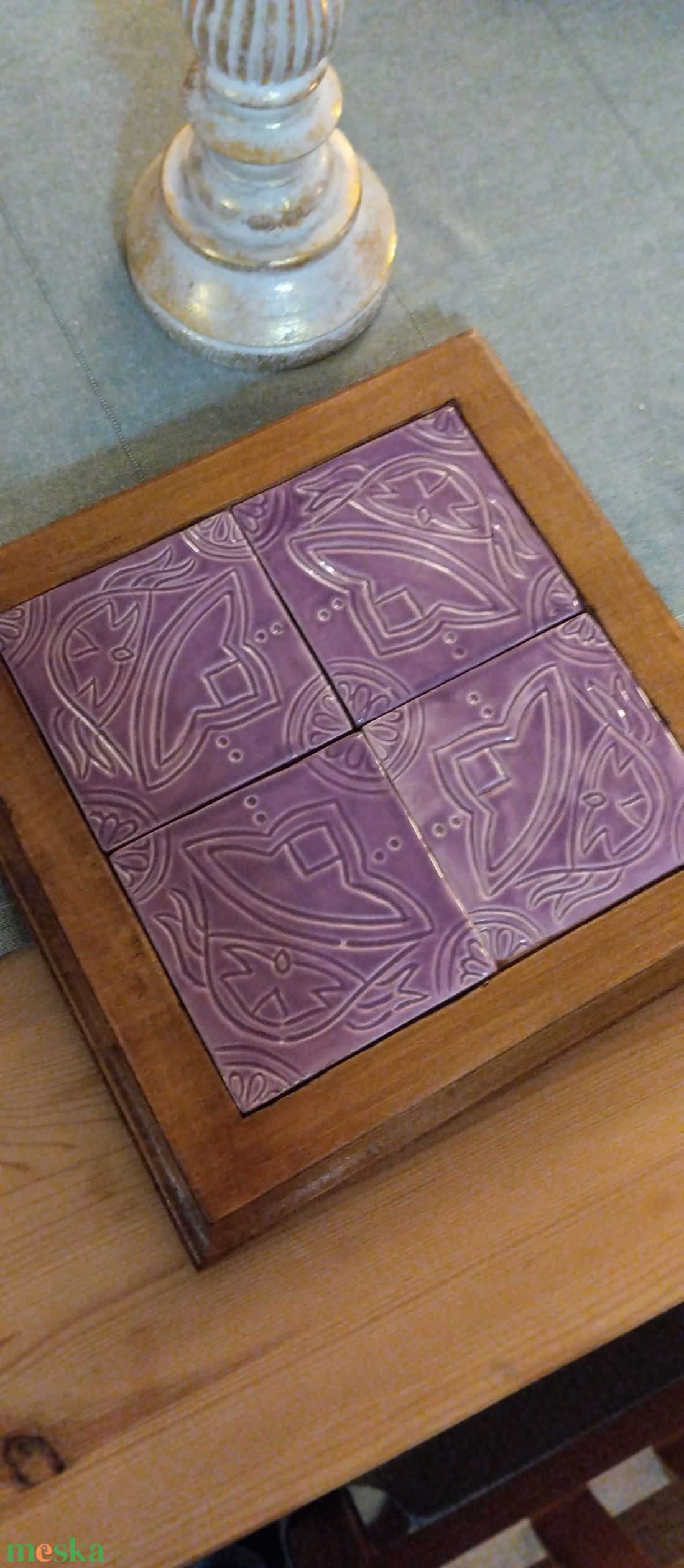 Edényalátét kerámia betétes - otthon & életmód - konyhafelszerelés, tálalás - sütés, főzés - edényalátét - Meska.hu