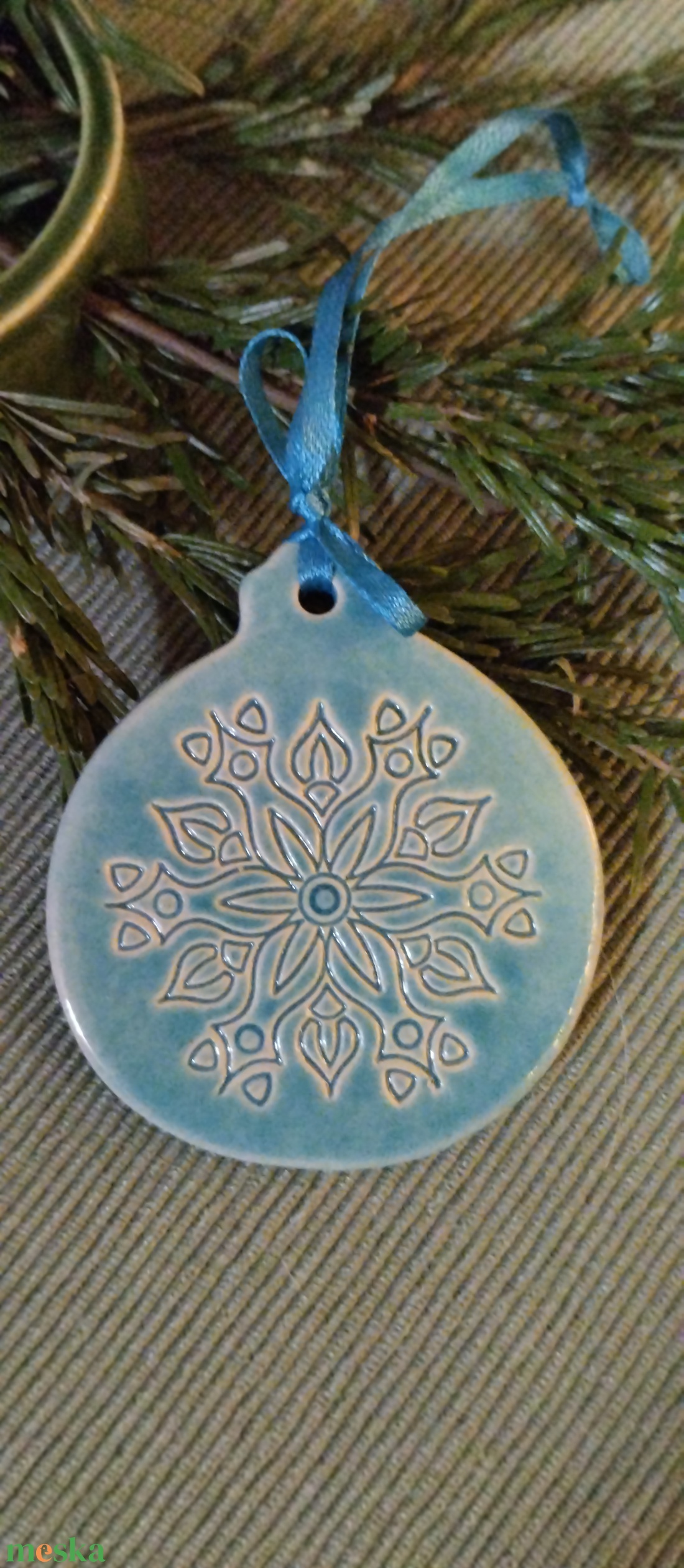 Kerámia fenyődísz  - karácsony - karácsonyi lakásdekoráció - karácsonyfadíszek - Meska.hu