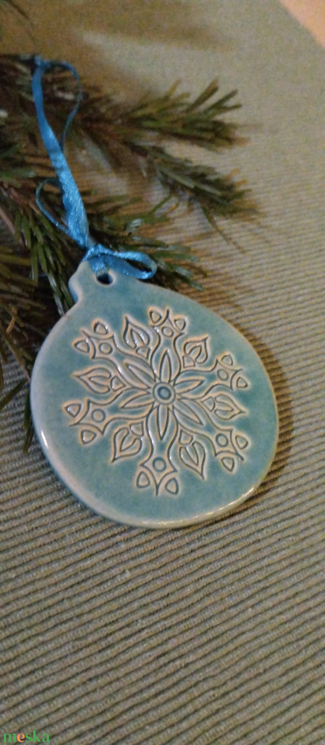 Kerámia fenyődísz  - karácsony - karácsonyi lakásdekoráció - karácsonyfadíszek - Meska.hu