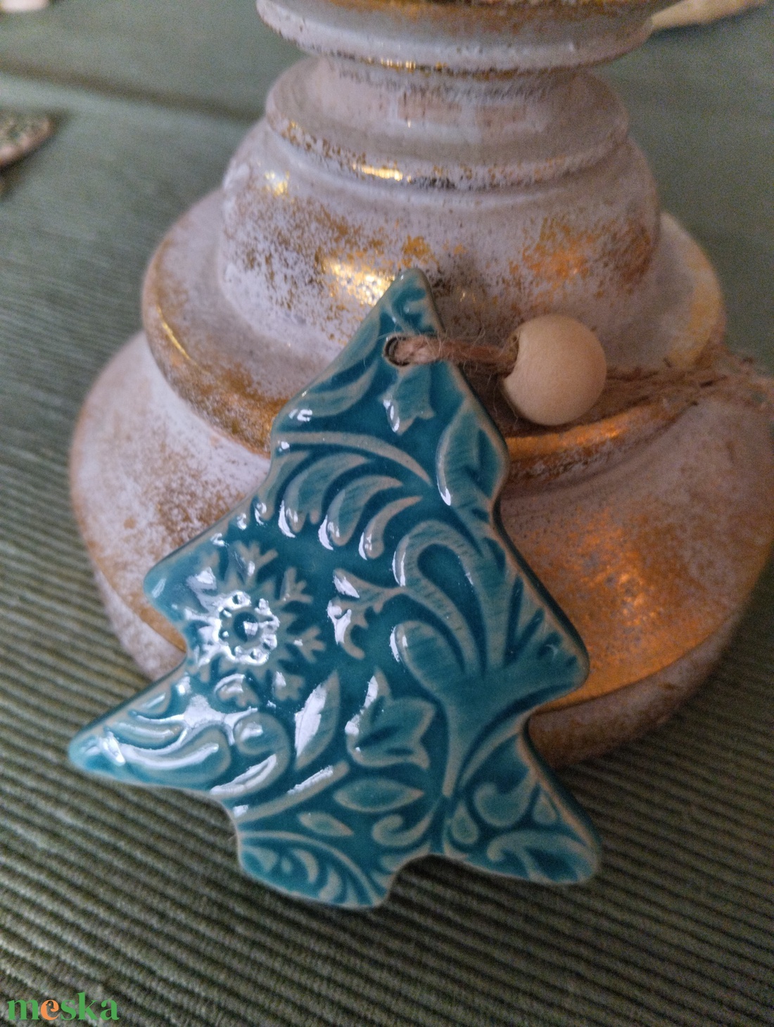 Kerámia fenyődísz  - karácsony - karácsonyi lakásdekoráció - karácsonyfadíszek - Meska.hu