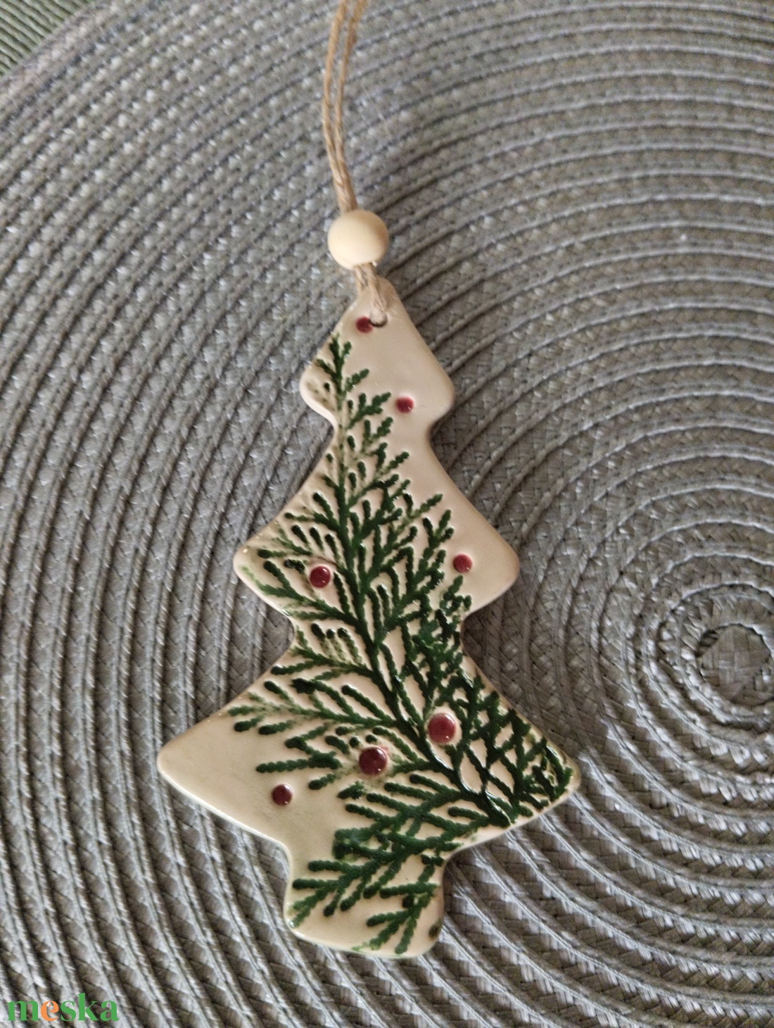 Kerámia fenyődísz - karácsony - karácsonyi lakásdekoráció - karácsonyfadíszek - Meska.hu