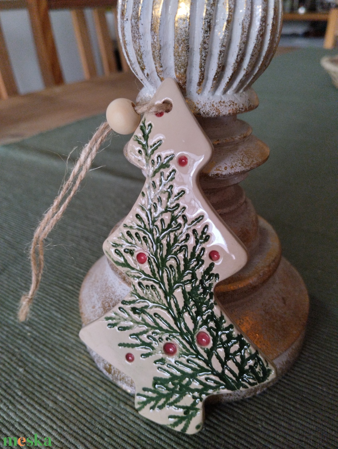 Kerámia fenyődísz - karácsony - karácsonyi lakásdekoráció - karácsonyfadíszek - Meska.hu