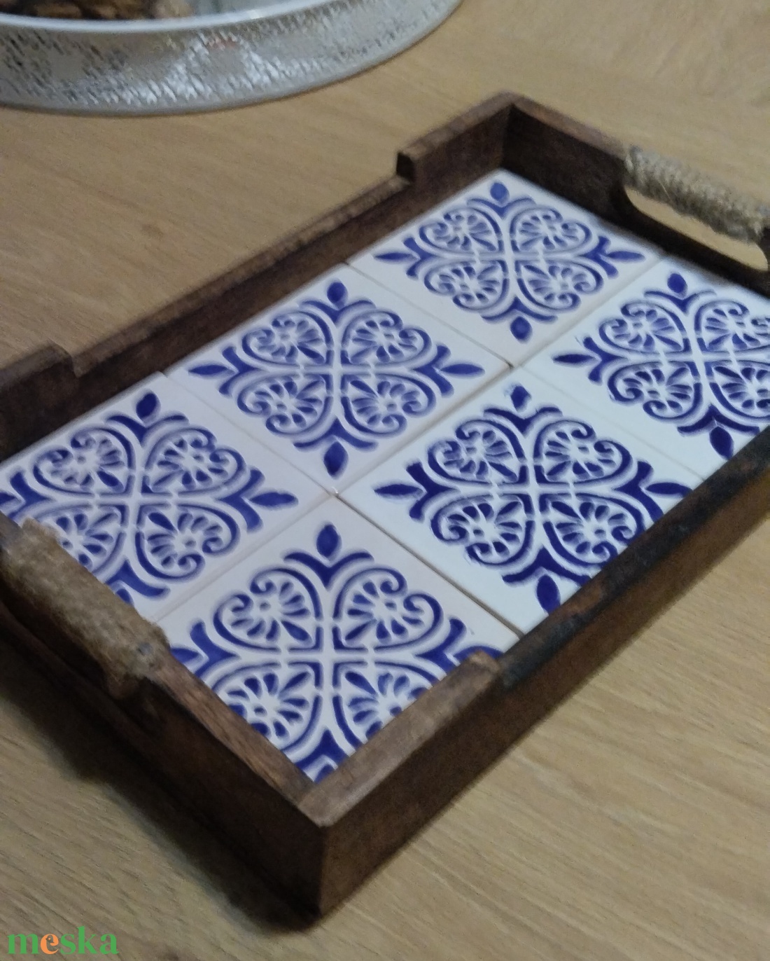 Kerámia csempés tálca - otthon & életmód - konyhafelszerelés, tálalás - tálalás - tálca - Meska.hu