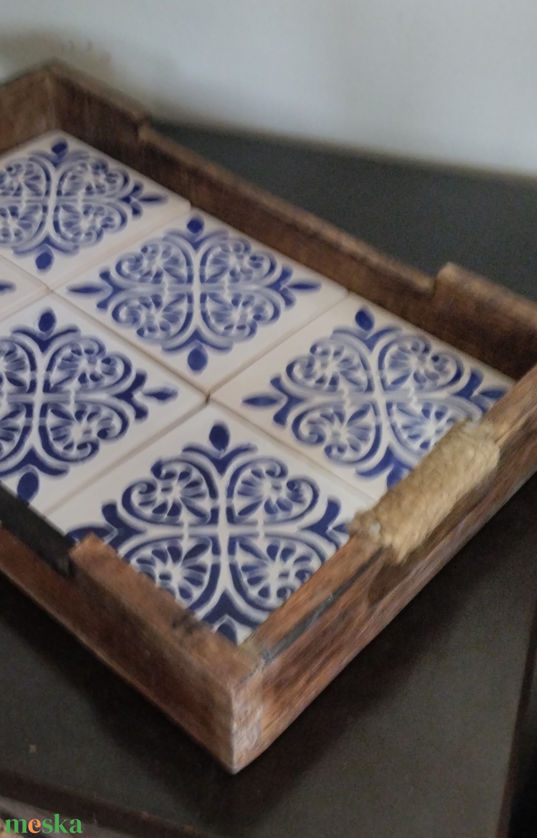 Kerámia csempés tálca - otthon & életmód - konyhafelszerelés, tálalás - tálalás - tálca - Meska.hu