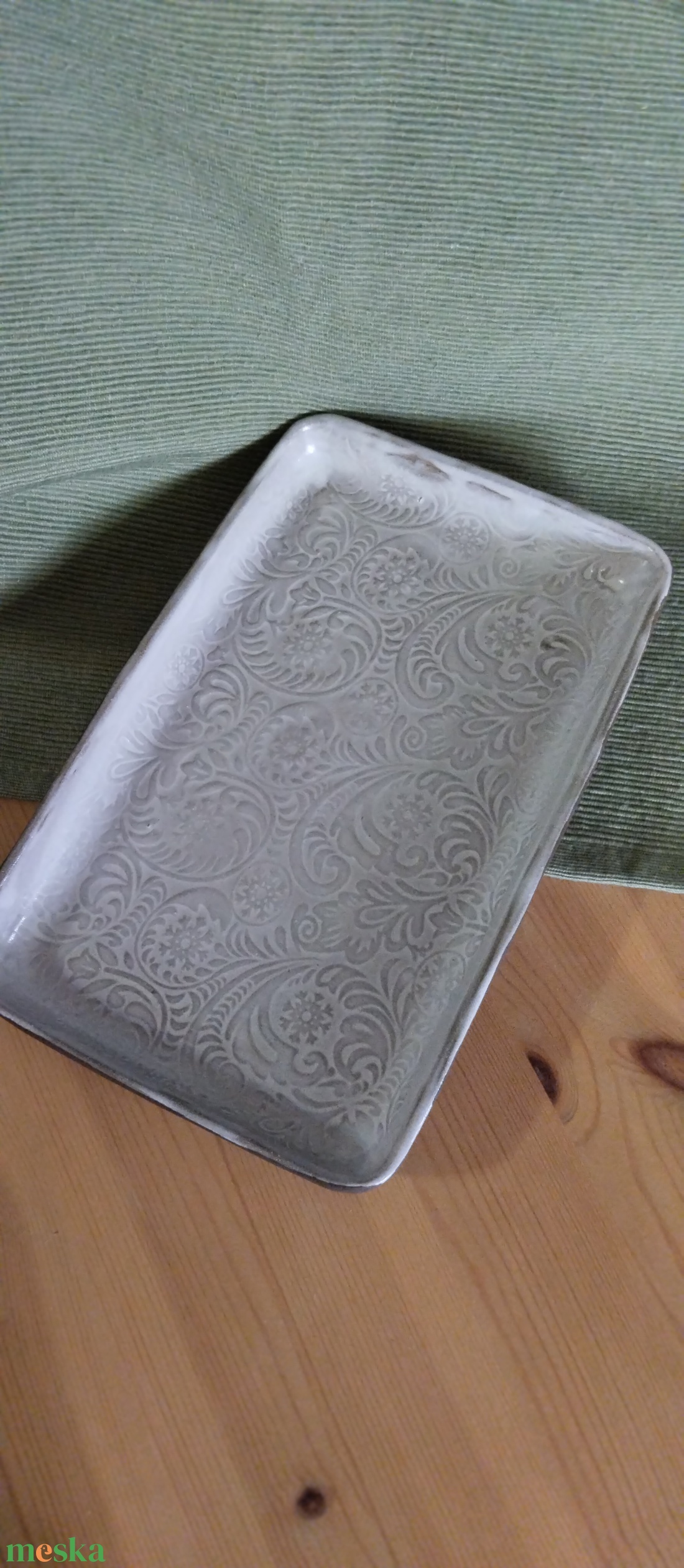 Kerámia kínáló tál szögletes  - otthon & életmód - konyhafelszerelés, tálalás - tálalás - kínálótál - Meska.hu