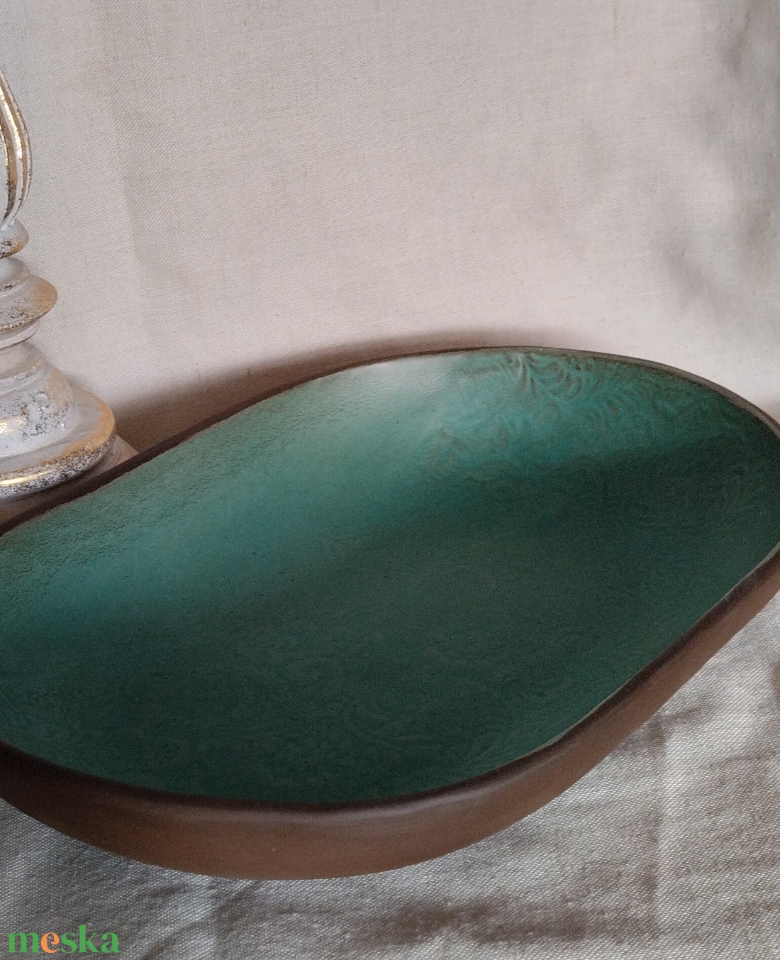 Kerámia kínáló tál ovális - otthon & életmód - konyhafelszerelés, tálalás - tálalás - kínálótál - Meska.hu