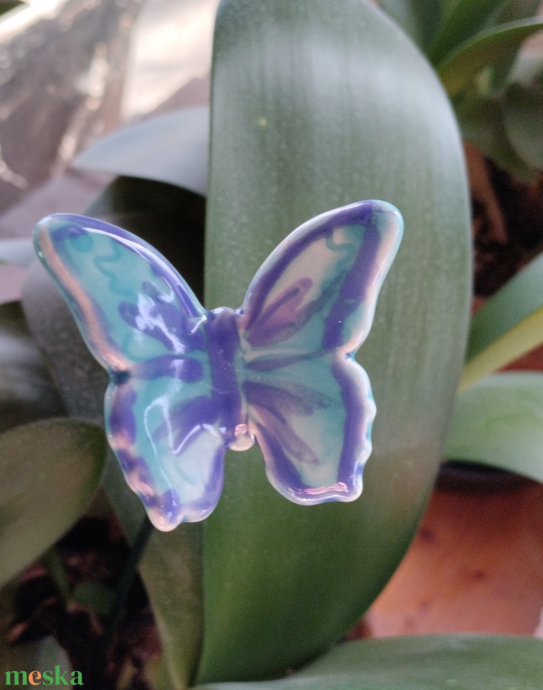 Kerámia lepke - otthon & életmód - virágdekoráció - virágdíszítő kellékek - Meska.hu