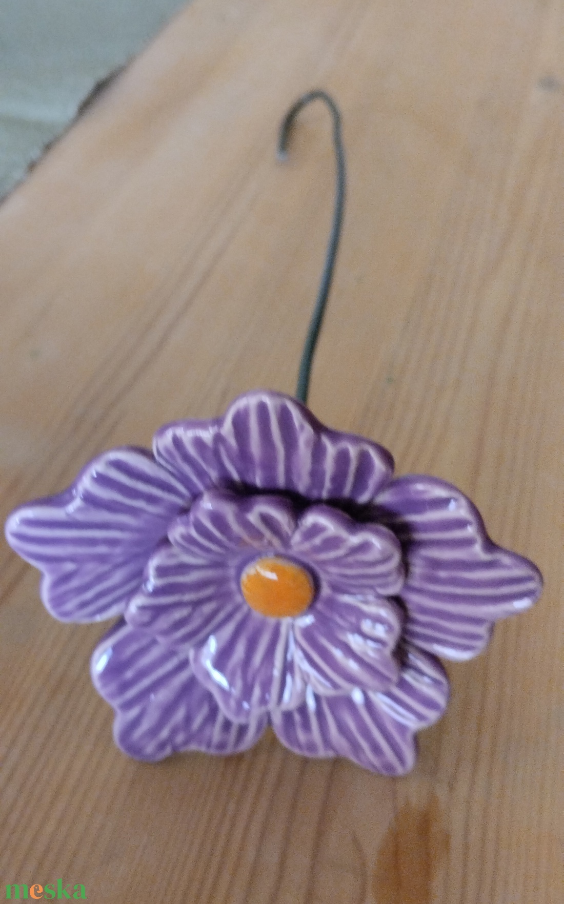 Kerámia virág dupla - otthon & életmód - virágdekoráció - virágok - szálas virág - Meska.hu