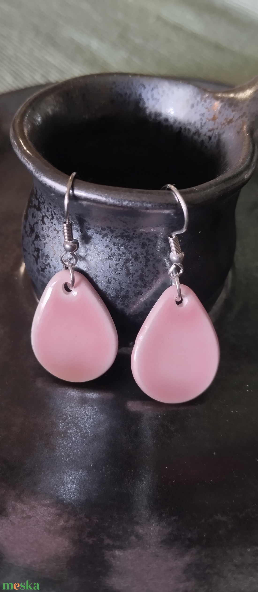 Kerámia fülbevaló - ékszer - fülbevaló - lógó fülbevaló - Meska.hu