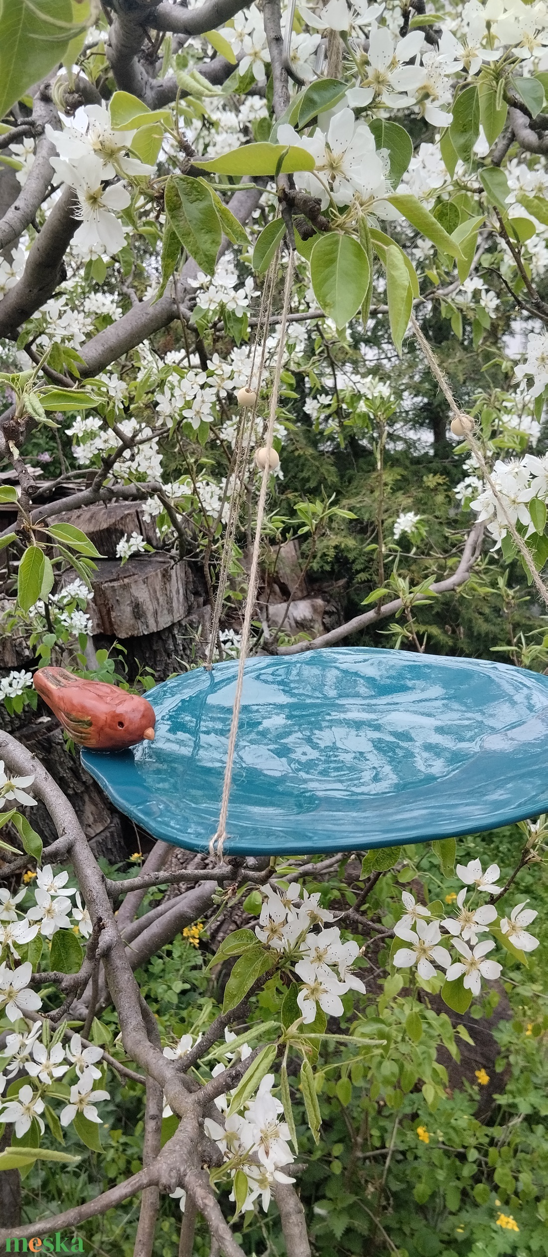 Kerámia madáritató  - otthon & életmód - ház & kert - kerti dísz - Meska.hu