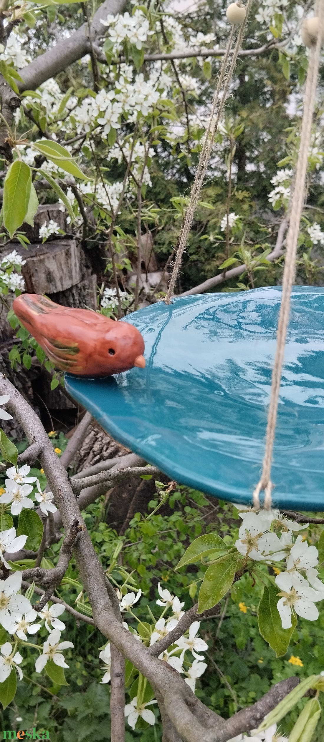 Kerámia madáritató  - otthon & életmód - ház & kert - kerti dísz - Meska.hu