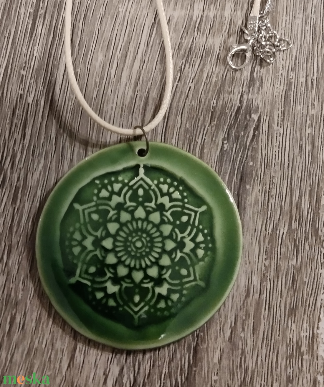 Kerámia medál mandala  - ékszer - nyaklánc - medál - Meska.hu
