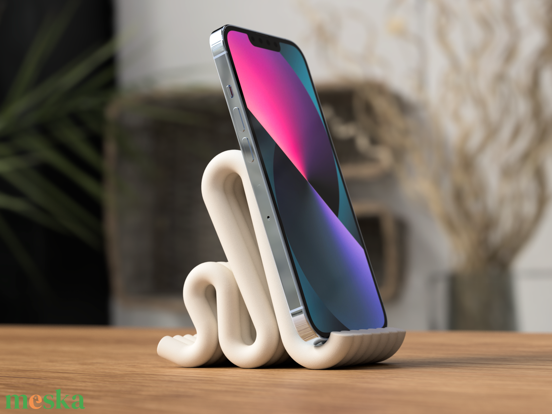 Bordázott telefontartó � 3D nyomtatott modern kiegészítő - otthon & életmód - tárolás & rendszerezés - asztali telefontartó - Meska.hu