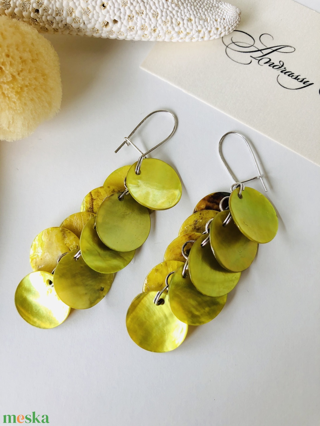 Andrassy Couture kagyló fülbevaló - ékszer - fülbevaló - csillár fülbevaló - Meska.hu