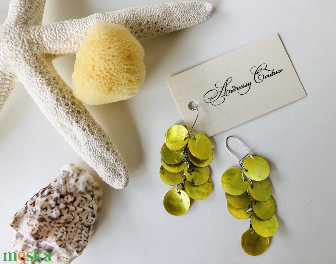 Andrassy Couture kagyló fülbevaló - ékszer - fülbevaló - csillár fülbevaló - Meska.hu